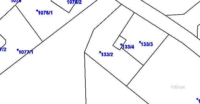 Parcela st. 133/2 v KÚ Darkovičky, Katastrální mapa