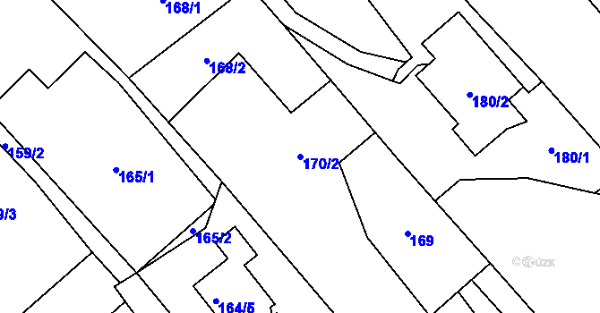 Parcela st. 170/2 v KÚ Darkovičky, Katastrální mapa