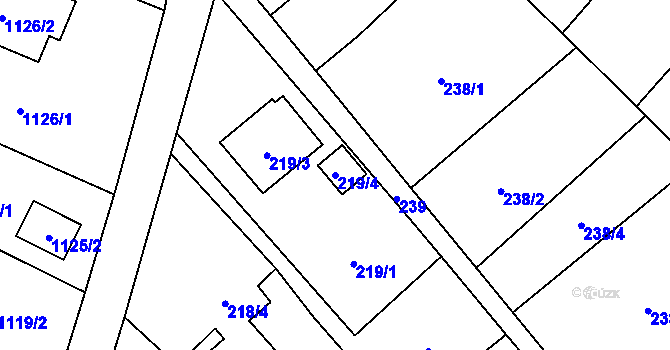 Parcela st. 219/4 v KÚ Darkovičky, Katastrální mapa