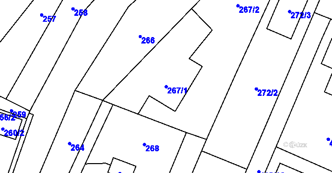 Parcela st. 267/1 v KÚ Darkovičky, Katastrální mapa