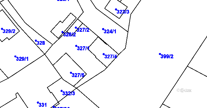 Parcela st. 327/4 v KÚ Darkovičky, Katastrální mapa
