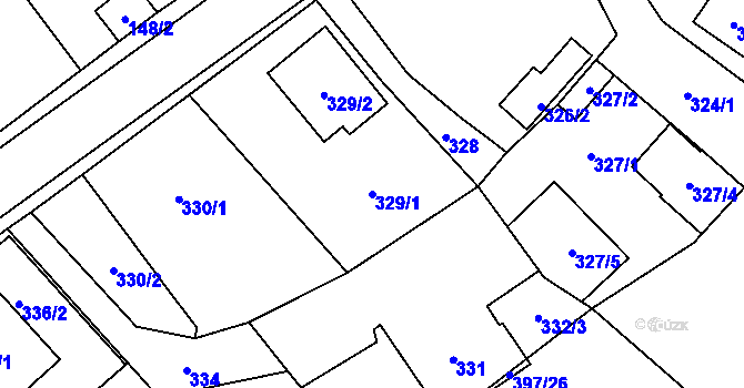 Parcela st. 329/1 v KÚ Darkovičky, Katastrální mapa