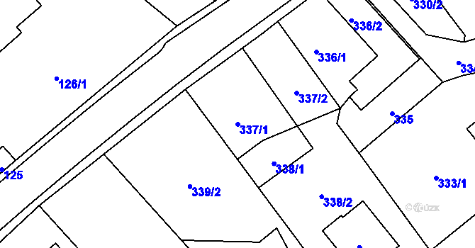 Parcela st. 337/1 v KÚ Darkovičky, Katastrální mapa