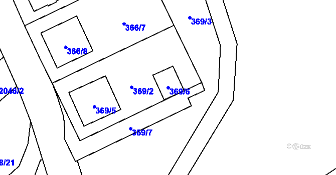 Parcela st. 369/6 v KÚ Darkovičky, Katastrální mapa