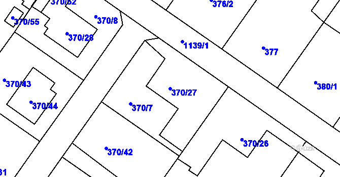 Parcela st. 370/27 v KÚ Darkovičky, Katastrální mapa