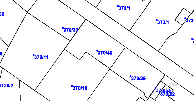 Parcela st. 370/40 v KÚ Darkovičky, Katastrální mapa