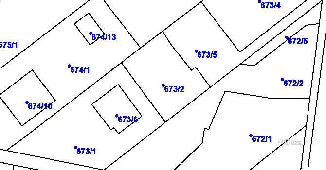 Parcela st. 673/2 v KÚ Darkovičky, Katastrální mapa