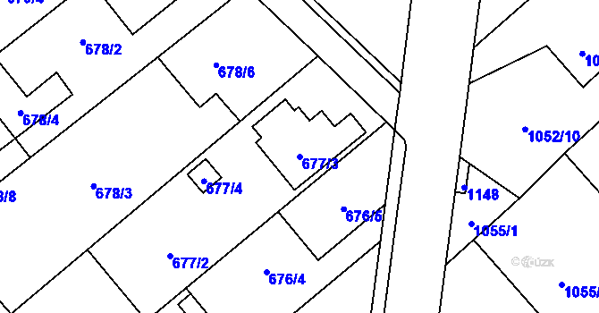 Parcela st. 677/3 v KÚ Darkovičky, Katastrální mapa