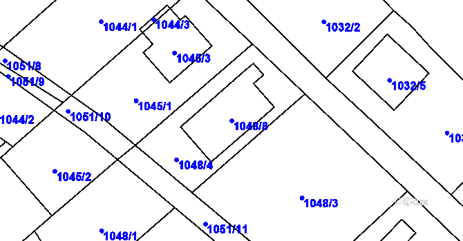 Parcela st. 1048/8 v KÚ Darkovičky, Katastrální mapa