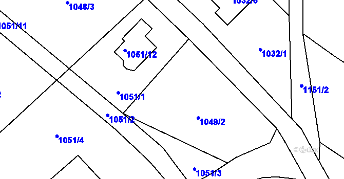 Parcela st. 1049/1 v KÚ Darkovičky, Katastrální mapa
