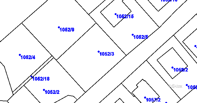 Parcela st. 1052/3 v KÚ Darkovičky, Katastrální mapa