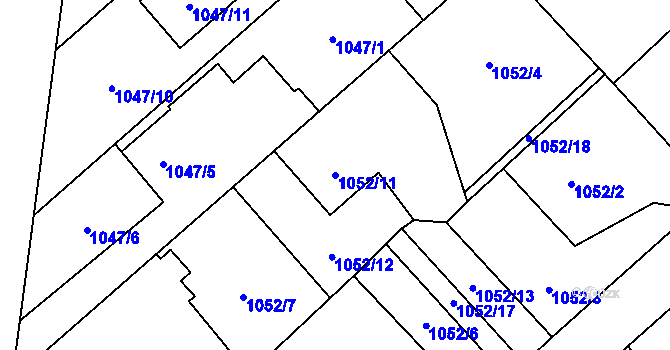 Parcela st. 1052/11 v KÚ Darkovičky, Katastrální mapa