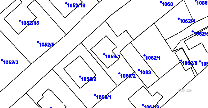 Parcela st. 1059/1 v KÚ Darkovičky, Katastrální mapa