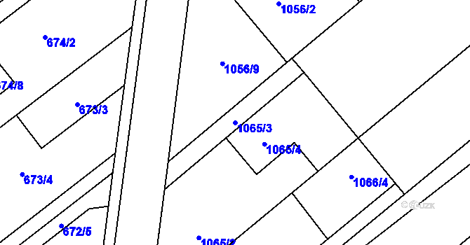Parcela st. 1065/3 v KÚ Darkovičky, Katastrální mapa