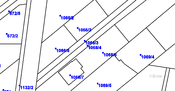 Parcela st. 1068/4 v KÚ Darkovičky, Katastrální mapa