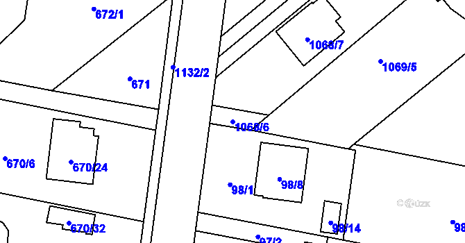 Parcela st. 1068/6 v KÚ Darkovičky, Katastrální mapa