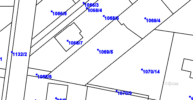 Parcela st. 1069/5 v KÚ Darkovičky, Katastrální mapa