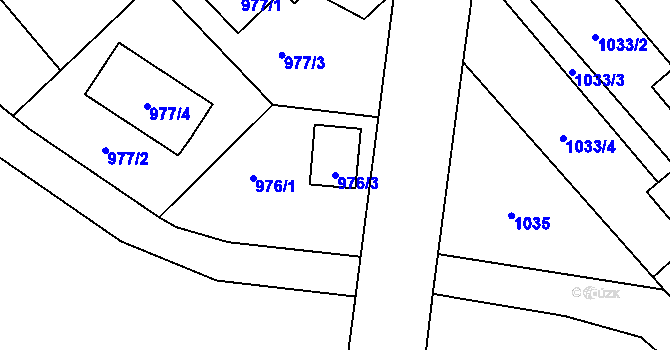 Parcela st. 976/3 v KÚ Darkovičky, Katastrální mapa