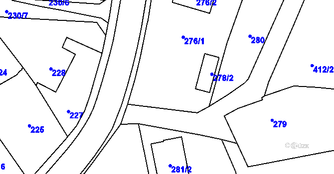 Parcela st. 278/1 v KÚ Darkovičky, Katastrální mapa