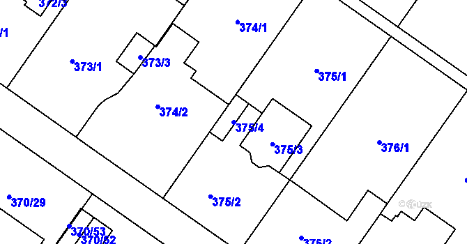 Parcela st. 375/4 v KÚ Darkovičky, Katastrální mapa