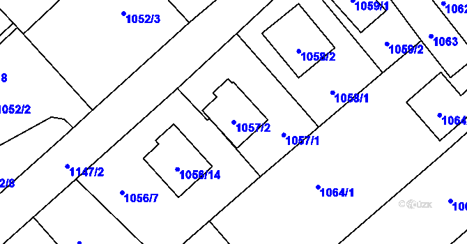 Parcela st. 1057/2 v KÚ Darkovičky, Katastrální mapa