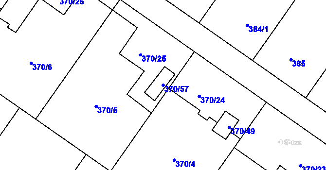 Parcela st. 370/57 v KÚ Darkovičky, Katastrální mapa