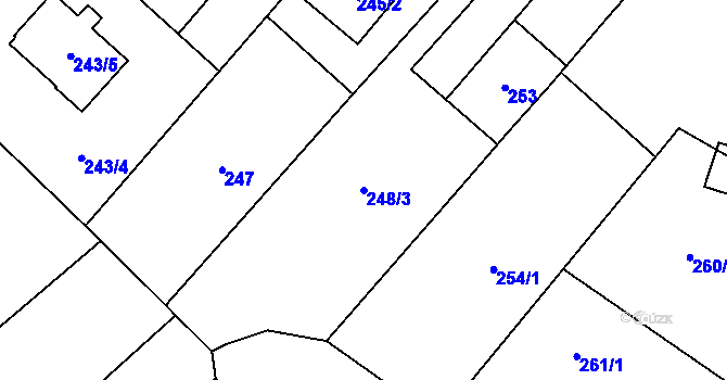 Parcela st. 248/3 v KÚ Darkovičky, Katastrální mapa