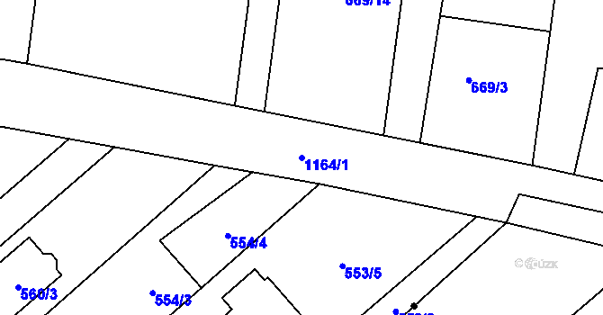 Parcela st. 1164/1 v KÚ Darkovičky, Katastrální mapa