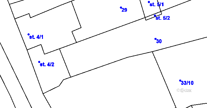 Parcela st. 31 v KÚ Hluchov, Katastrální mapa