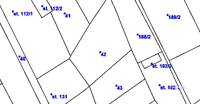 Parcela st. 42 v KÚ Hluchov, Katastrální mapa
