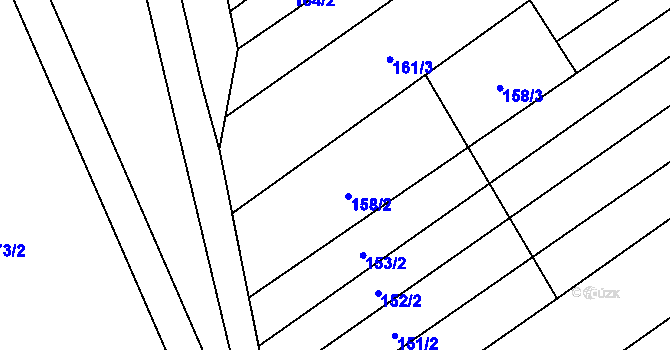 Parcela st. 159/2 v KÚ Hluchov, Katastrální mapa