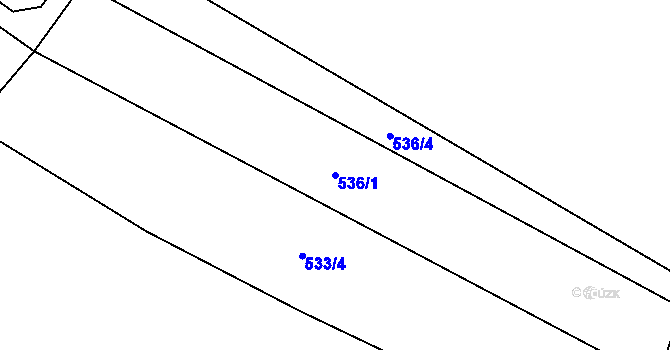 Parcela st. 536/1 v KÚ Hluchov, Katastrální mapa