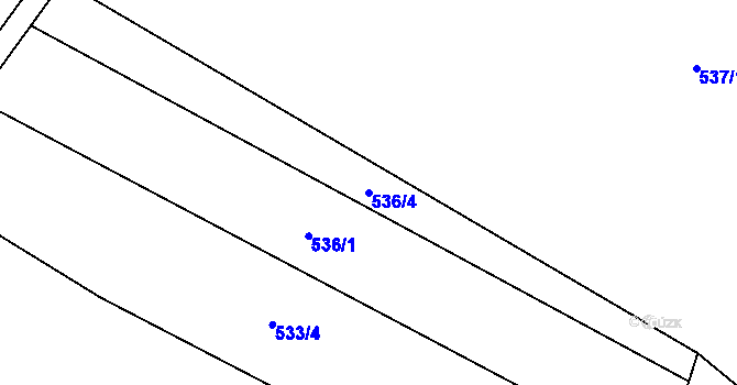 Parcela st. 536/4 v KÚ Hluchov, Katastrální mapa