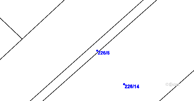 Parcela st. 226/5 v KÚ Hluchov, Katastrální mapa