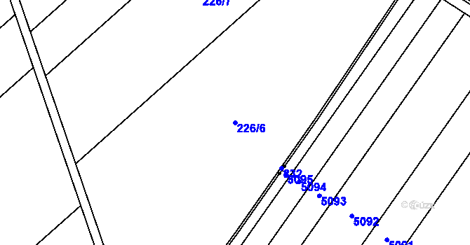 Parcela st. 226/6 v KÚ Hluchov, Katastrální mapa