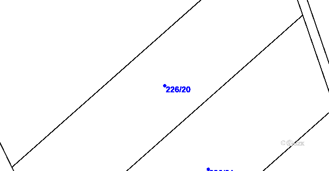 Parcela st. 226/20 v KÚ Hluchov, Katastrální mapa