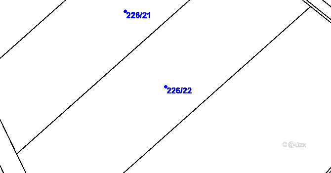 Parcela st. 226/22 v KÚ Hluchov, Katastrální mapa