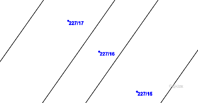 Parcela st. 227/16 v KÚ Hluchov, Katastrální mapa