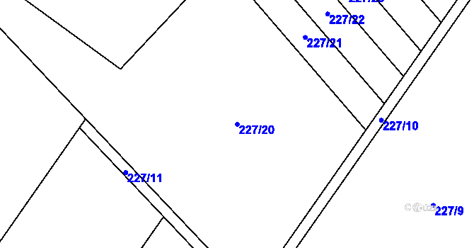 Parcela st. 227/20 v KÚ Hluchov, Katastrální mapa