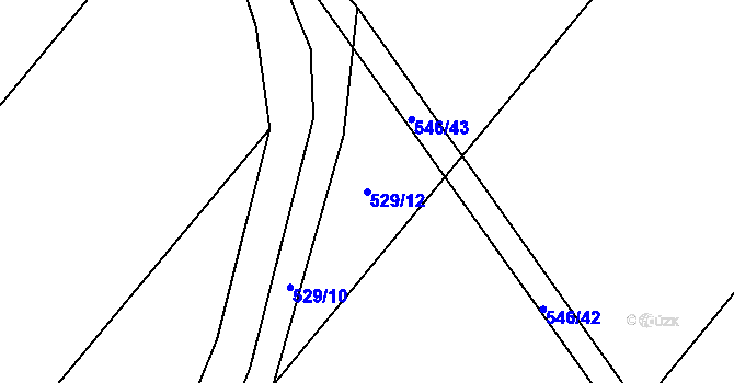 Parcela st. 529/12 v KÚ Hluchov, Katastrální mapa
