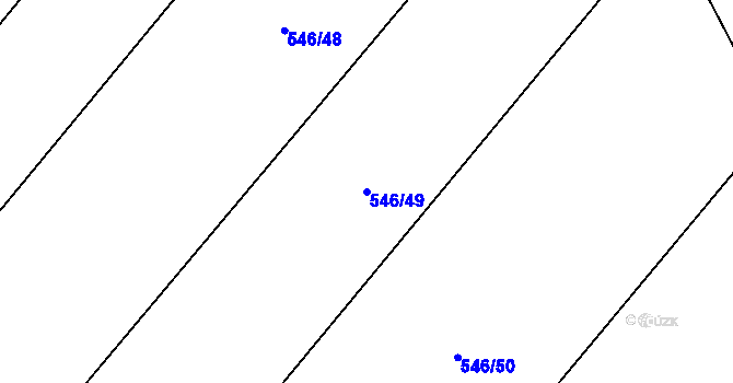 Parcela st. 546/49 v KÚ Hluchov, Katastrální mapa