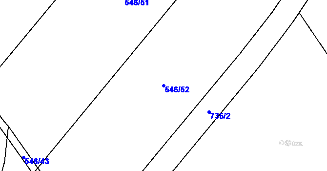 Parcela st. 546/52 v KÚ Hluchov, Katastrální mapa