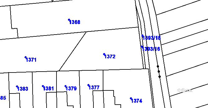 Parcela st. 1372 v KÚ Hluk, Katastrální mapa
