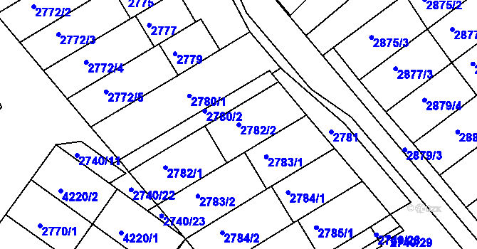 Parcela st. 2782/2 v KÚ Hluk, Katastrální mapa