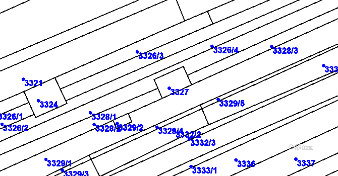 Parcela st. 3327 v KÚ Hluk, Katastrální mapa