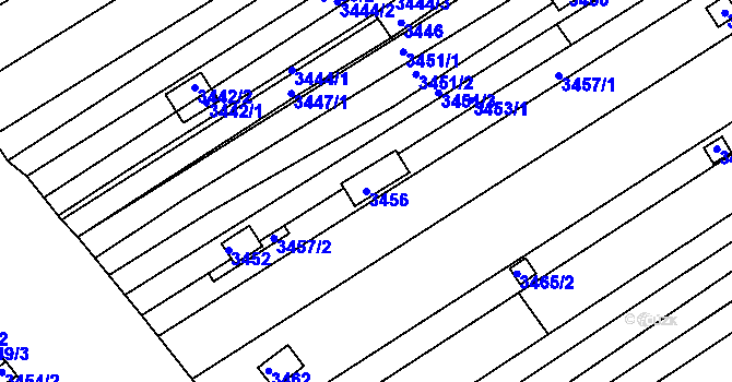Parcela st. 3456 v KÚ Hluk, Katastrální mapa