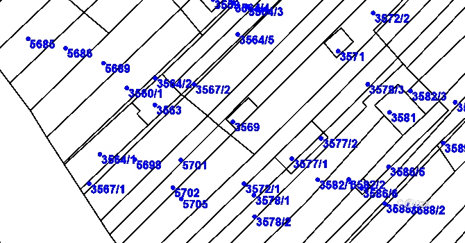 Parcela st. 3569 v KÚ Hluk, Katastrální mapa