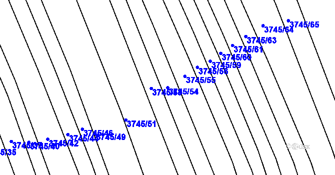 Parcela st. 3745/54 v KÚ Hluk, Katastrální mapa