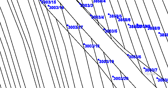 Parcela st. 3003/18 v KÚ Hluk, Katastrální mapa