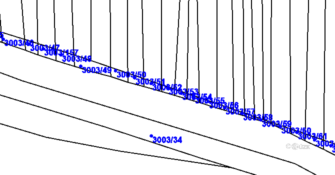 Parcela st. 3003/53 v KÚ Hluk, Katastrální mapa